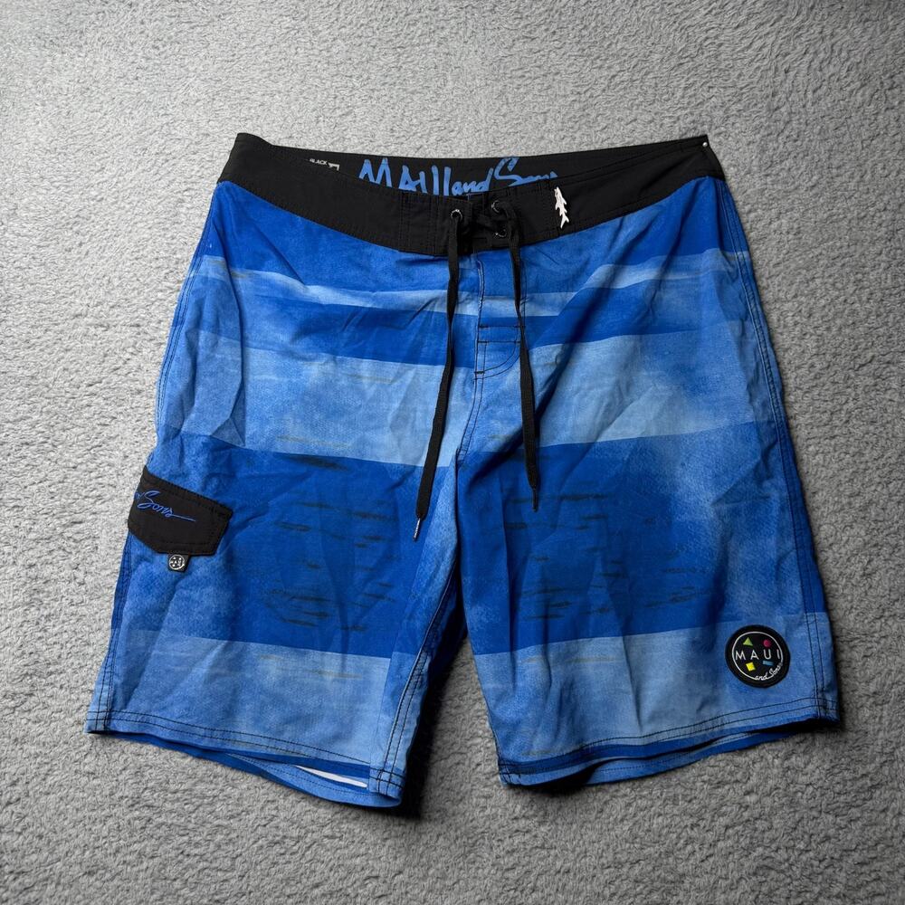 Maui and Sons Board Shorts Men's 34 Blue Swim